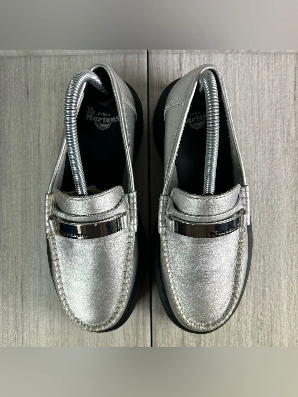 NEW Dr. Martens Docs Penton II Quad Platform  Loafer Shoe Silver Women’s Size 7